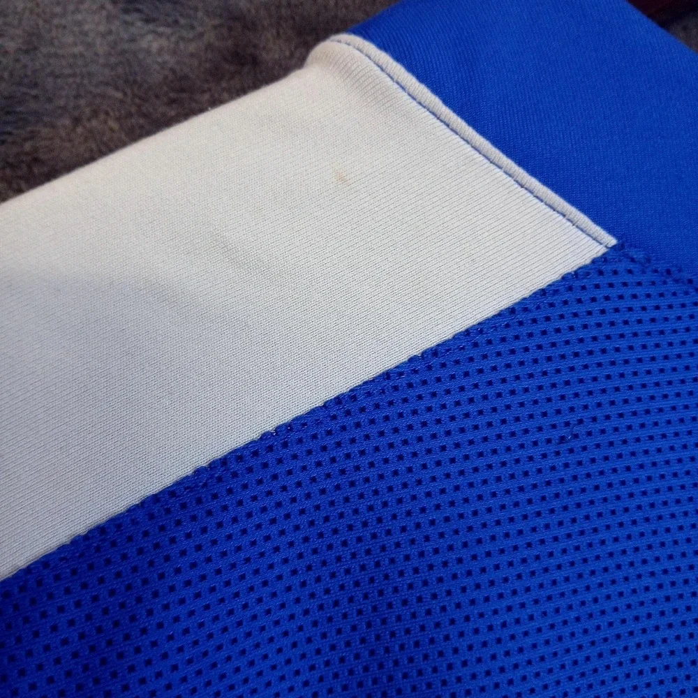 Nike Dri-FIT Shirt Mens Medium Blue White‎ V-Neck Athletic Training Top Jersey